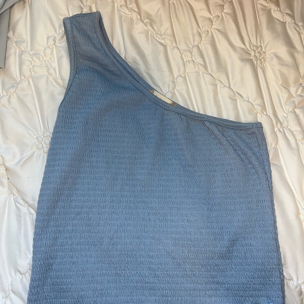 Altar’d State Blue One-Shoulder Tank Top